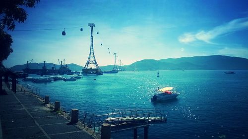 Boats in harbor