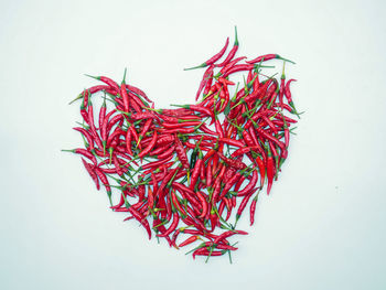 Close-up of heart shape against white background