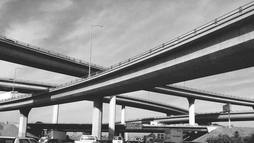 Low angle view of freeway bridge