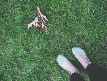 Man standing on grassy field