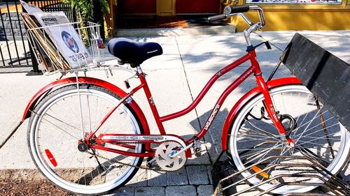 Bicycle parked on footpath