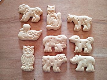Close-up of cookies on table