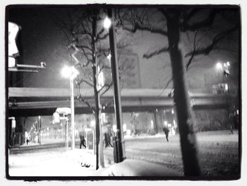 Illuminated street light at night