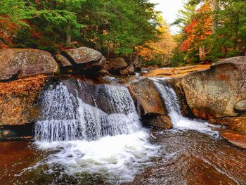 River flowing through rocks in forest