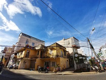 Low angle view of buildings against sky