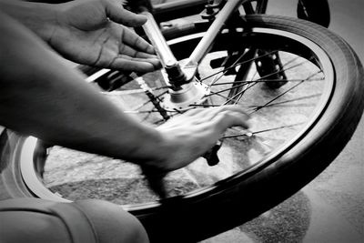 Close-up of bicycle wheel