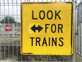 Close-up of road sign