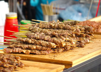 Close-up of meat for sale at market