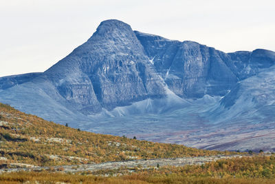 Scenic view of mountains against clear sky