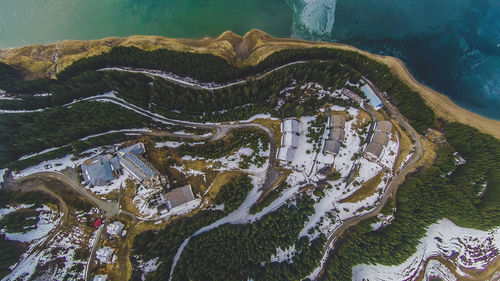 High angle view of sea shore