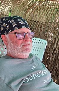 Portrait of man looking away