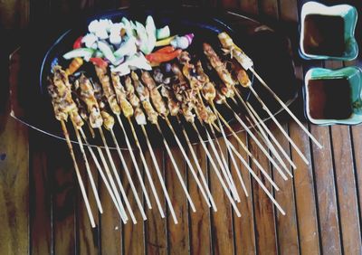 Close-up of food on table