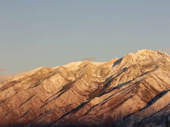 Scenic view of desert against clear sky