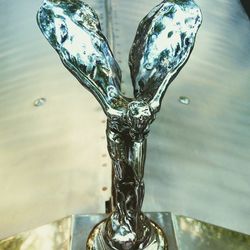 Close-up of water drops on railing