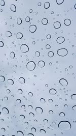 Close-up of water drops on glass