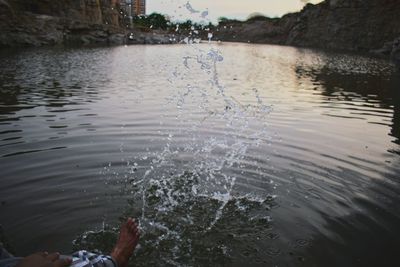 Low section of man in water