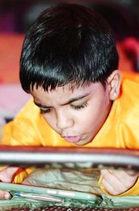 Close-up portrait of a boy