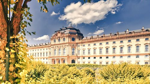 Low angle view of würzburg residence against sky