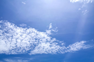 Low angle view of clouds over sea