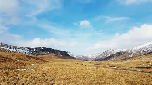 Scenic view of mountains against sky
