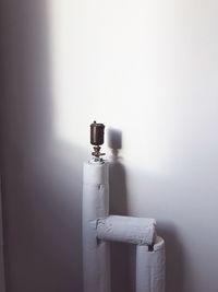 Close-up of pipe on wall