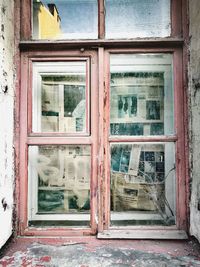 Open door of building