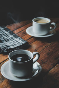 Coffee cup on table