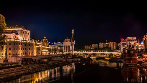 Illuminated city at night