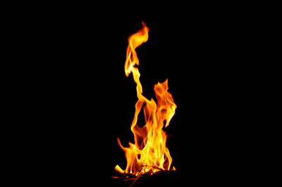 Close-up of bonfire in fire