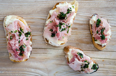 High angle view of vegetables on table