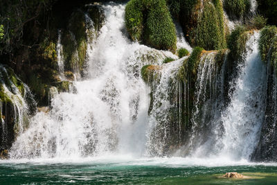 Scenic view of waterfall