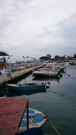 Boats in harbor