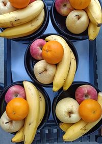 High angle view of fruits in container