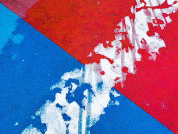 High angle view of painted wall