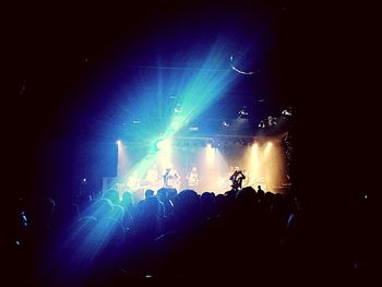 Firework display at night