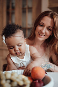 Portrait of mother and daughter