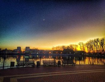 Scenic view of sea at sunset