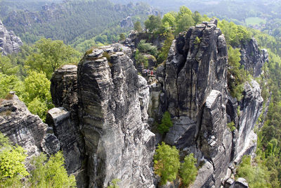 Panoramic view of rock formations on landscape