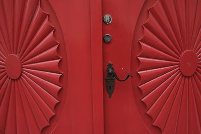 Full frame shot of red door