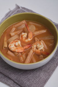 Close-up of soup in bowl