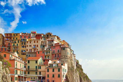 Low angle view of buildings against sky