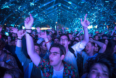 Group of people at music concert