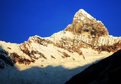 Scenic view of mountains against clear sky