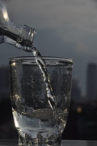 Close-up of wineglass on table