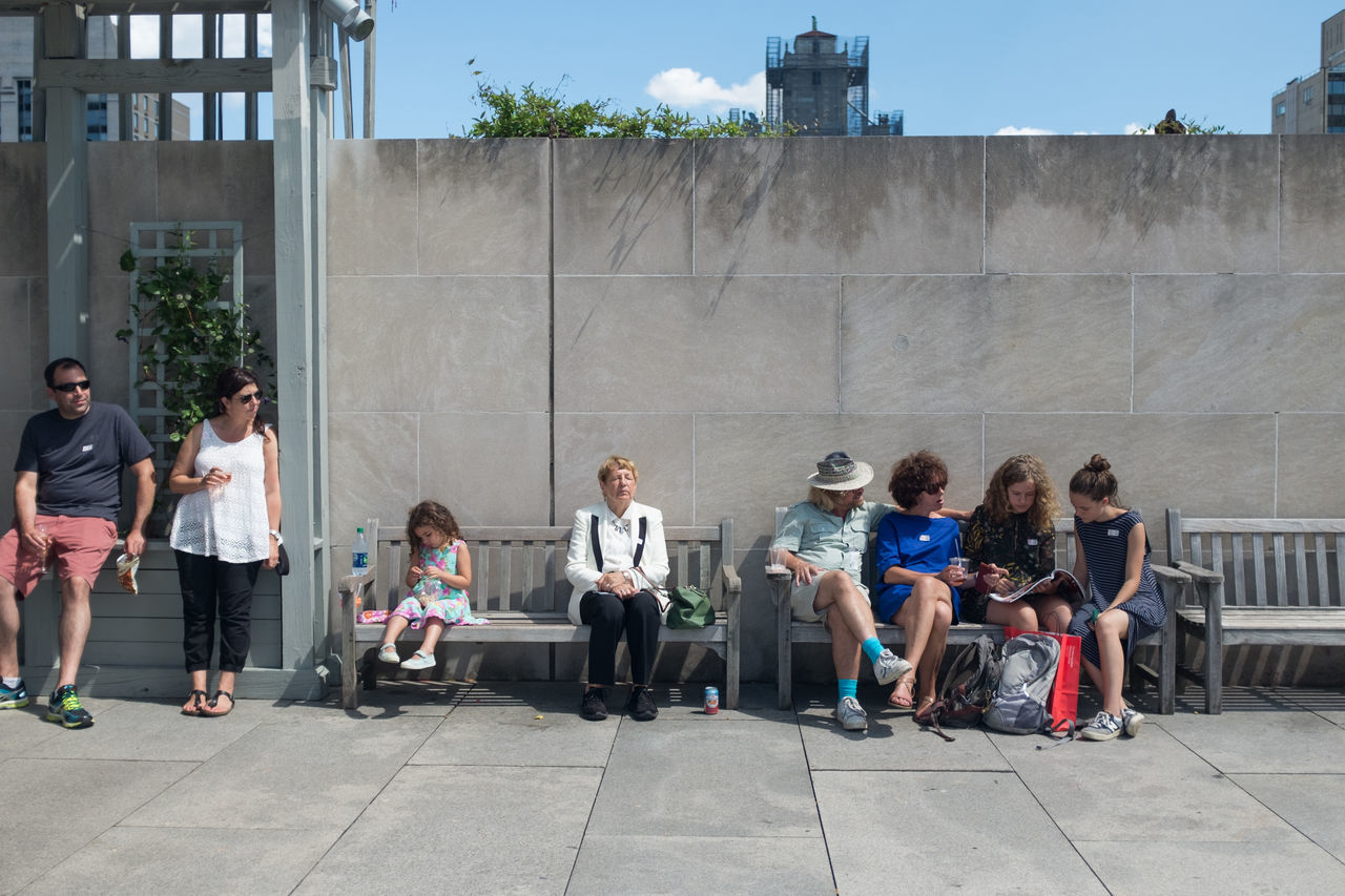 Rooftop, solace, group, tourist