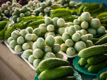 High angle view of fruits for sale in market