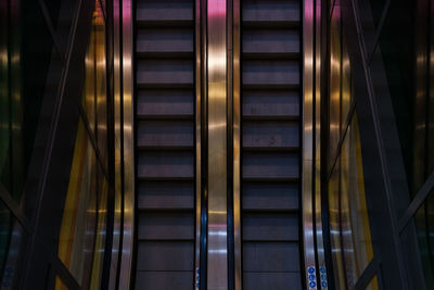 Low angle view of escalator