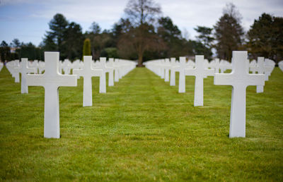 View of cemetery against sky