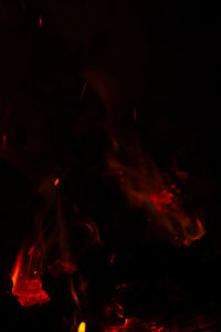 Close-up of fire against black background