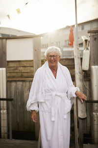 Senior women wearing dressing gown